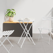 Tavolo da Bistrot Pieghevole Bianco Ã˜50x71 cm in Acciaio Verniciato
