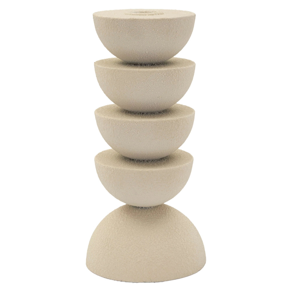 Faratite, Portacandela Sfumatura Colore Struttura Crema, Bianco Crema