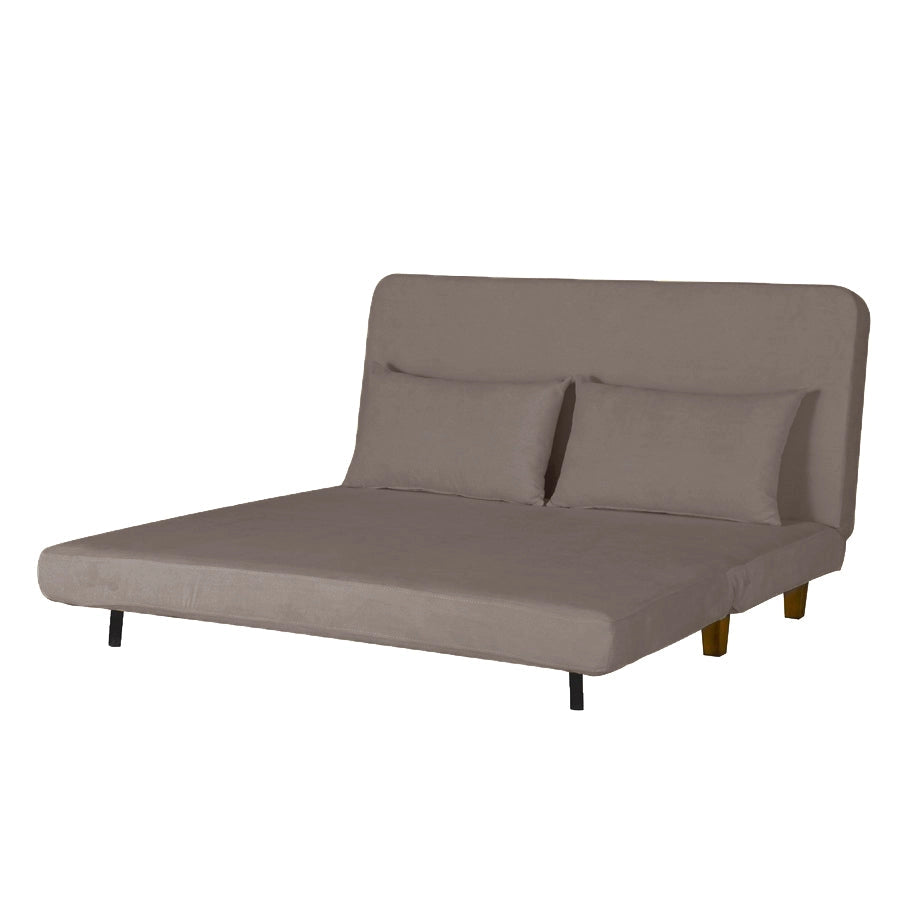 Divano Letto 2 Posti 146x91x82 cm in Tessuto Tortora Scuro