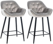 Set di 2 sgabelli da bar Gibson grigio,Velluto