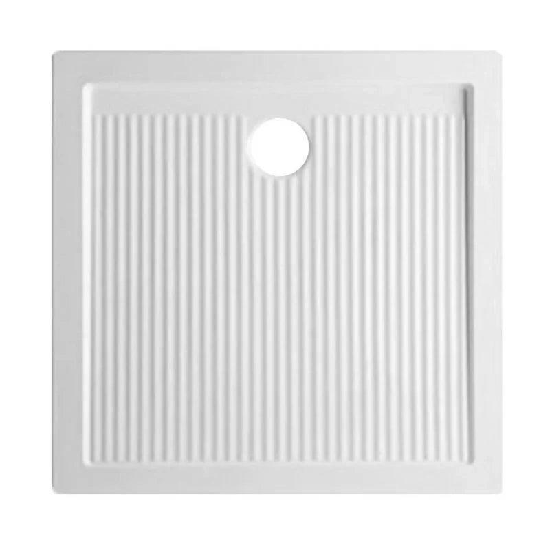 Piatto doccia 70x70 H 6.5 quadrato in ceramica bianca con antiscivolo Ferdy