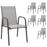 Sedia da giardino esterna impilabile con braccioli ¨C zephmum ¨C grigio