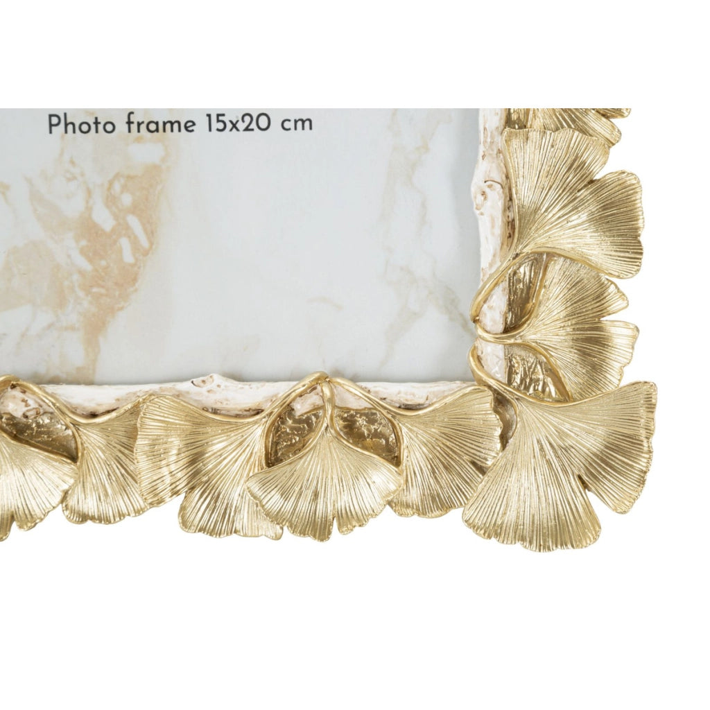 Cornice portafoto con petali in rilievo oro