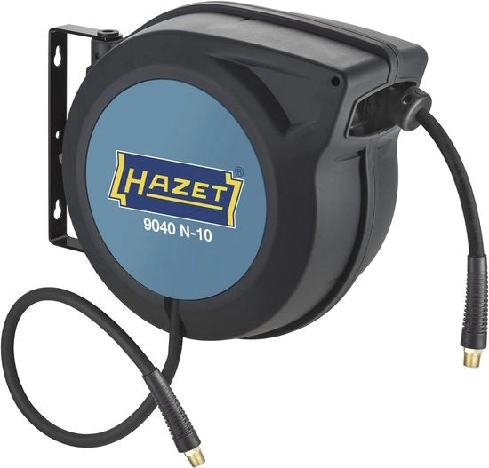 Slanghaspel 9040N-10 con 15m di Slang - Adatto per aria compressa e acqua - Massimo 20 Bar - Ideale per avvolgere ordinatamente
