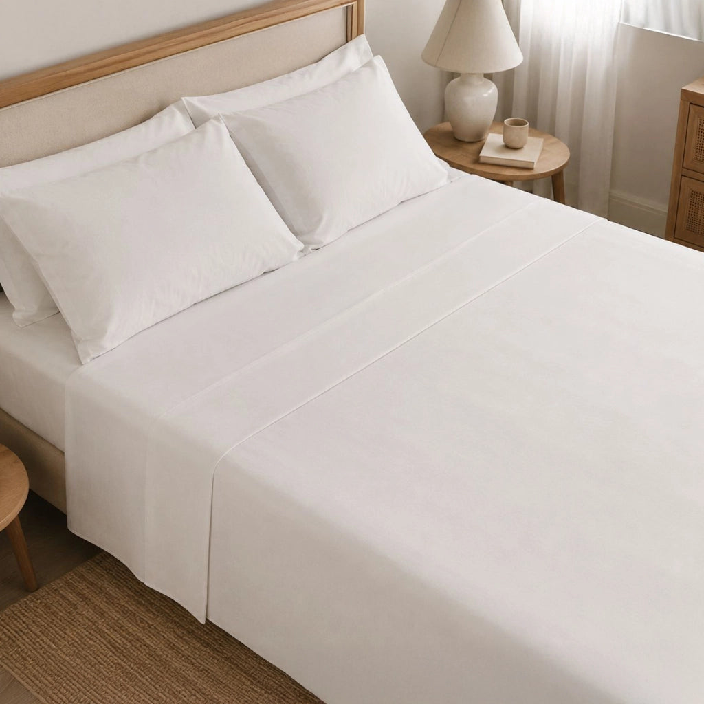 Sapatalo, set Completo Letto Singolo in Policotone, Bianco
