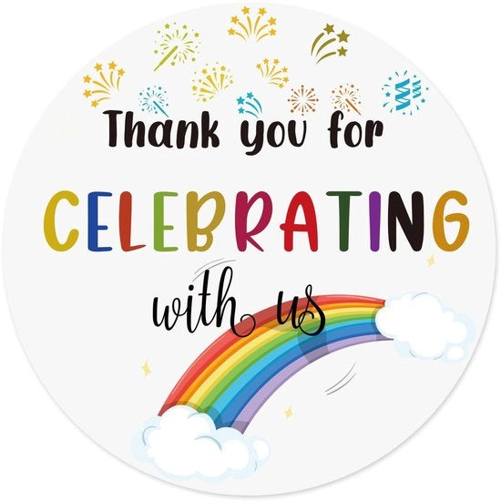 Etichette rotonde 4cm - Universali per baby shower o matrimonio - Confezioni di regalo - Carta - Stile arcobaleno - 120 pezzi