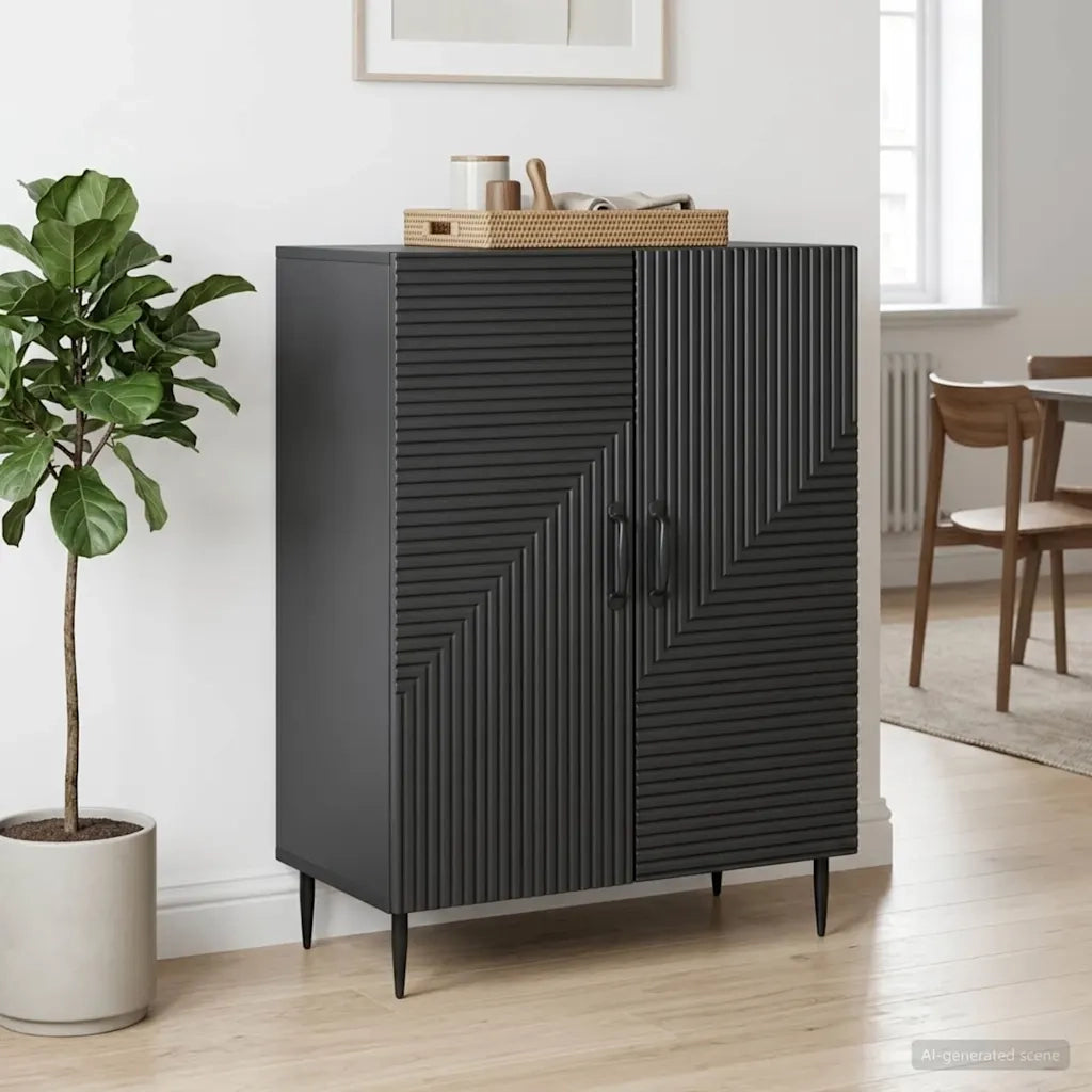 Credenza Nero 66 x 34,5 x 89,5 cm Legno ingegnerizzato 894816