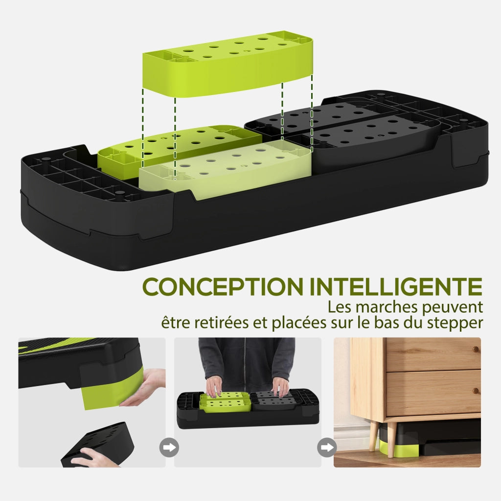 Stepper Fitness ¨C zephmum ¨C Nero Verde 80x31x20 cm