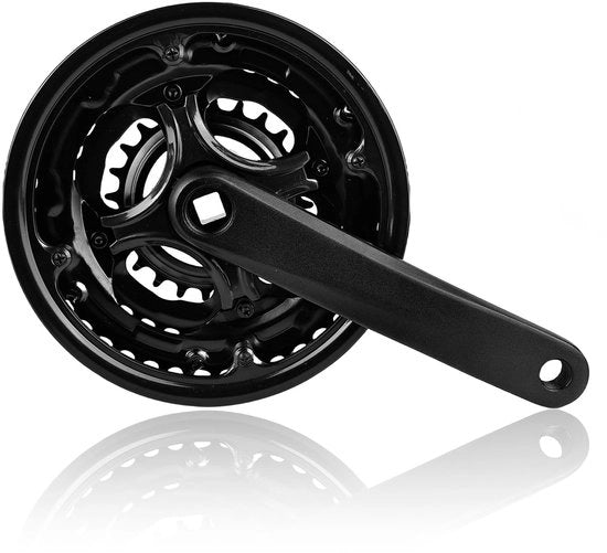 Impianto di cambio a pedali 170 mm - 6/7/8 marce - Kit di catena - Alberi a denti 42/34/28 - Trasmissione MTB - Connettore quadrato - Crank per bicicletta