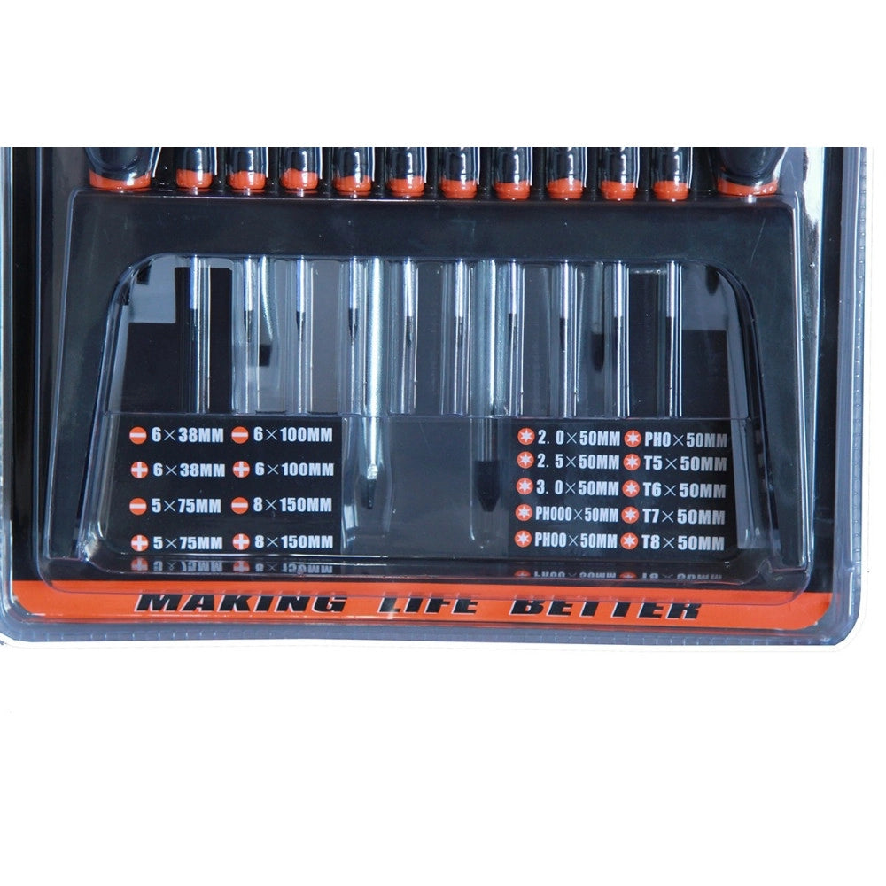 Trade Shop - Kit Set 18 Cacciaviti Cacciavite Con Supporto A Parete Fissi Croce Crv Sdy120006 -