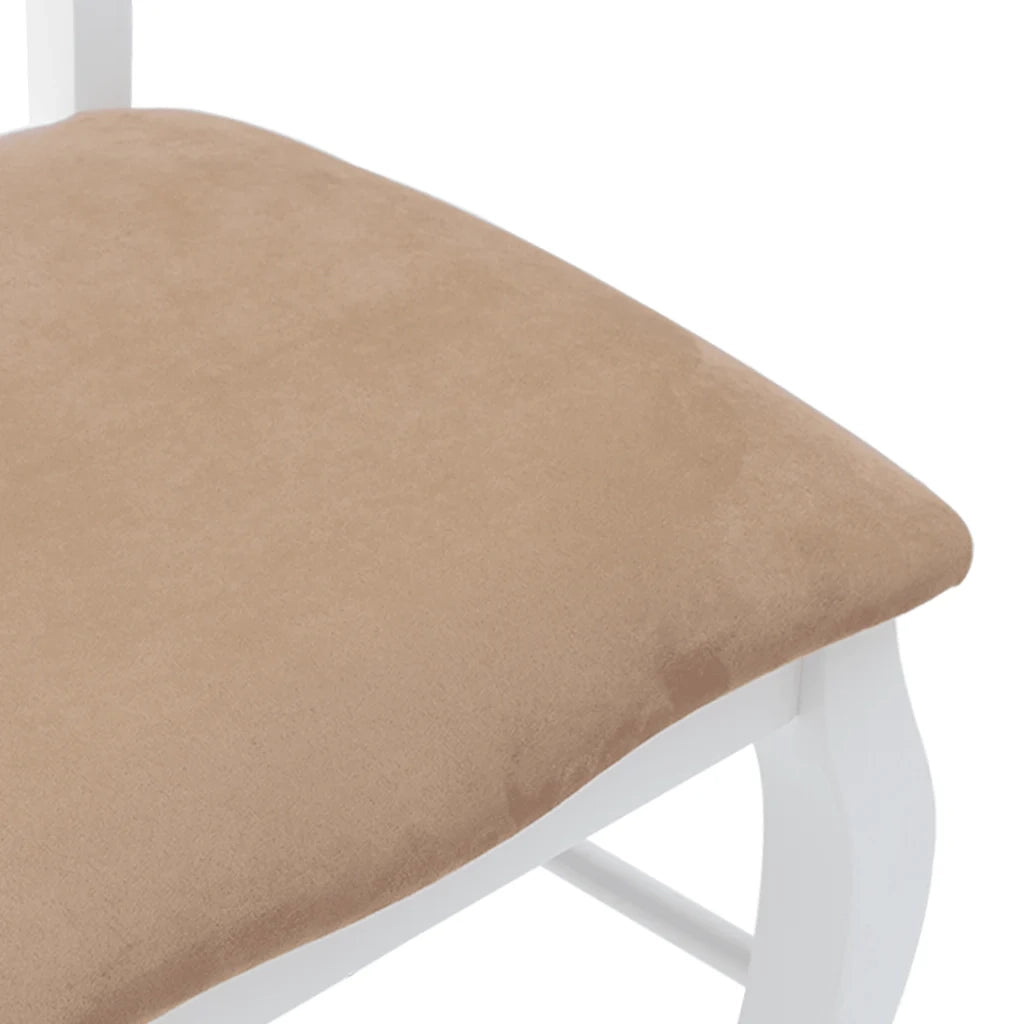 vidaXL Sedie da Pranzo con Cuscini 2 pz Bianco Legno Massello di Hevea