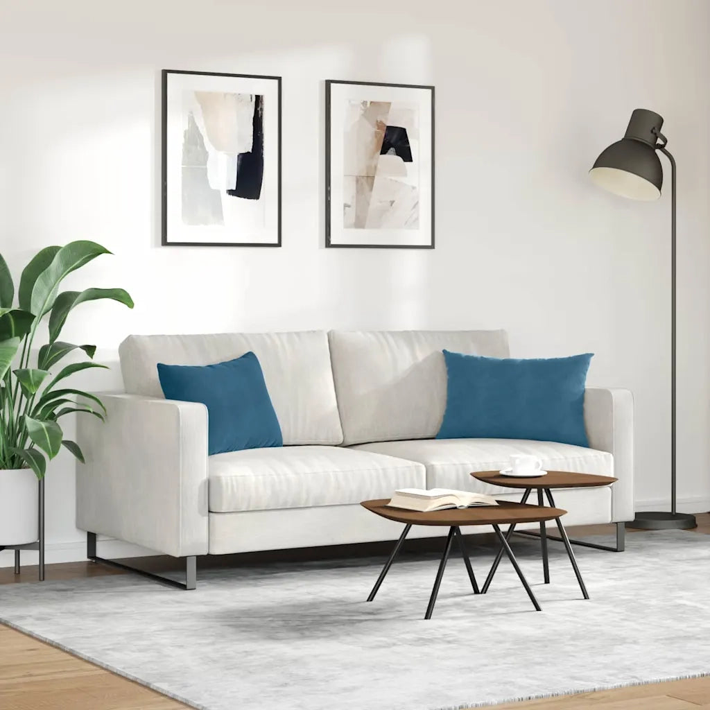 Cuscini da Divano 2 pz | Cuscini per sedie Blu 60 x 40 cm Tessuto in Cords