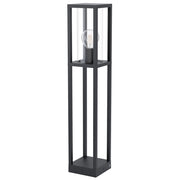Piantana Esterno Contemporaneo Cascinetta Alluminio Nero Vetro Bianco 1 Luce E27