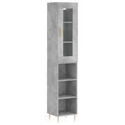 Credenza | Madia | Buffet da pranzo | Armadio da pranzo Grigio Cemento 34,5x34x180 cm in Legno Multistrato
