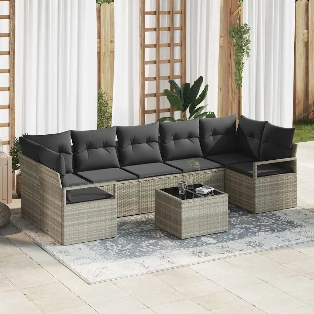 Set di divani 8 pcs Grigio chiaro e grigio scuro polyrattan 3346302