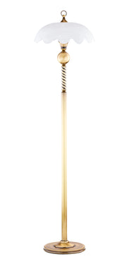 Lampada da terra retrò ottone patinato E27 Jupiter