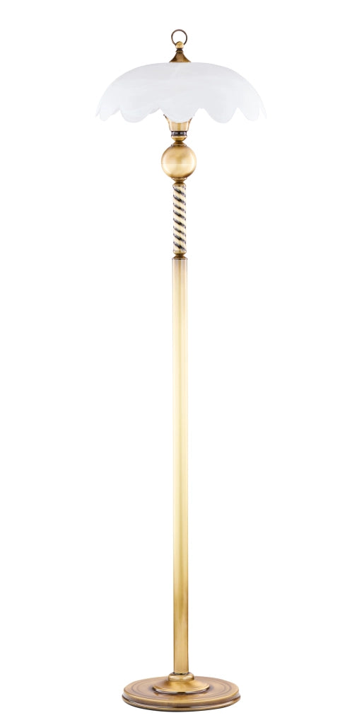 Lampada da terra retrò ottone patinato E27 Jupiter