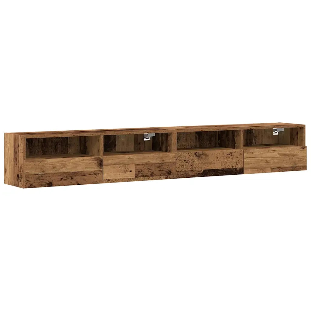 Mobile TV da parete 2 pcs Legno vecchio 100 x 30 x 30 cm 862189