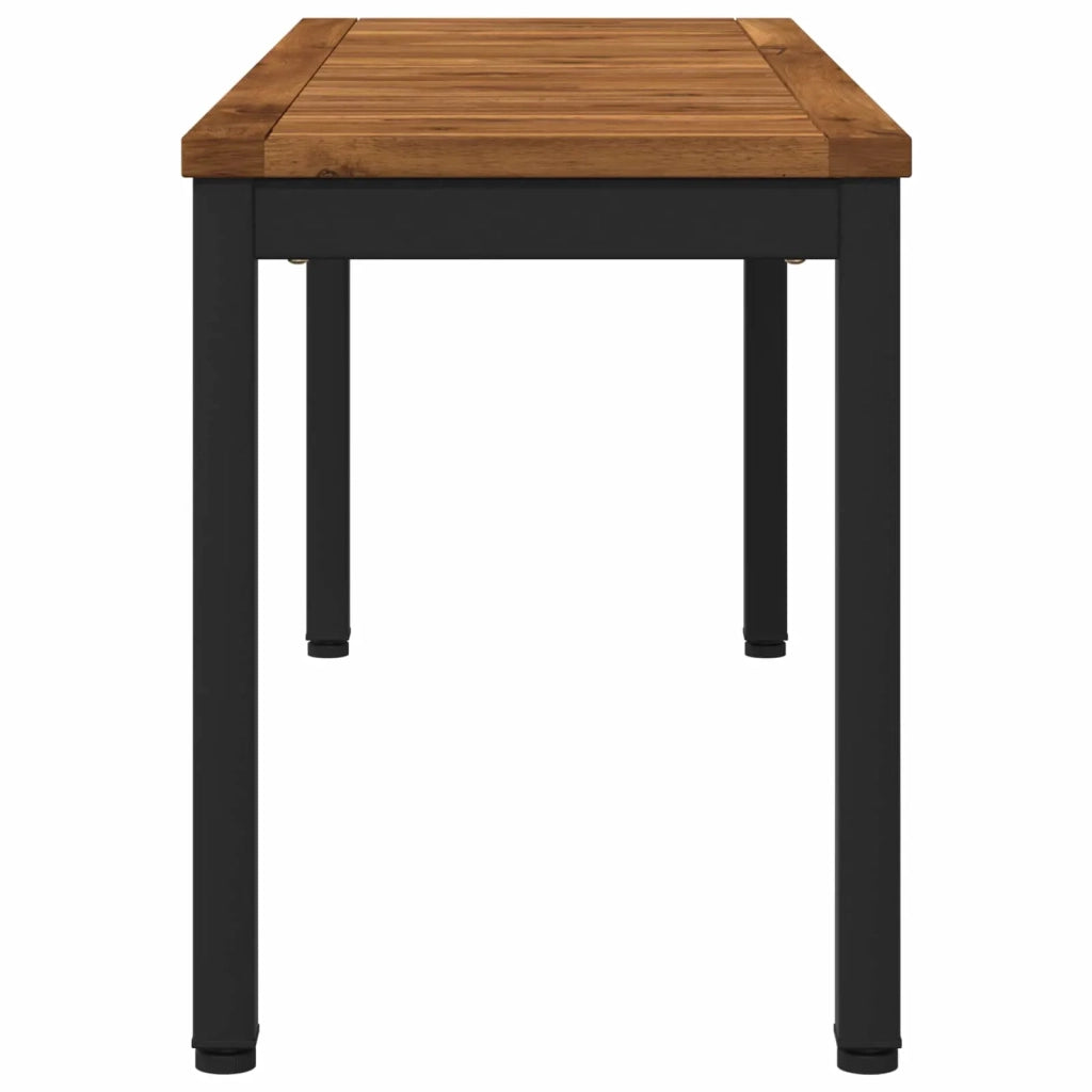 Panchina da giardino 108,5 x 35 x 45 cm Naturale e Nero 901295