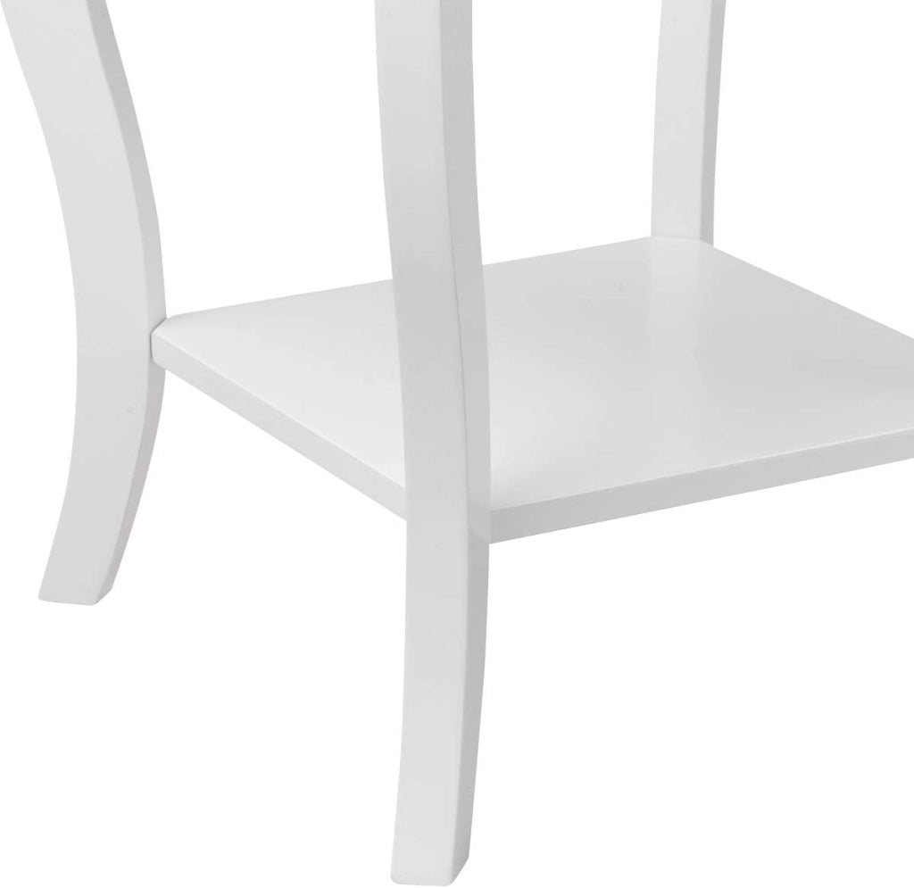 Comodino, Comodino da Divano a 2Livelli, Tavolino per la Camera da Letto, Capacità di peso di 17 kg, 40 x 40 x 60 cm (2, bianco)