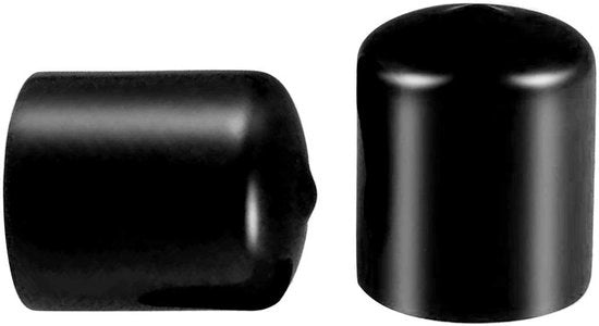 Set di protezioni per cavi 100 pezzi - PVC-Rubbero - Bocchetta rotonda - Capo di fine - Nero - Dimensioni 30x27mm - Capo a vite