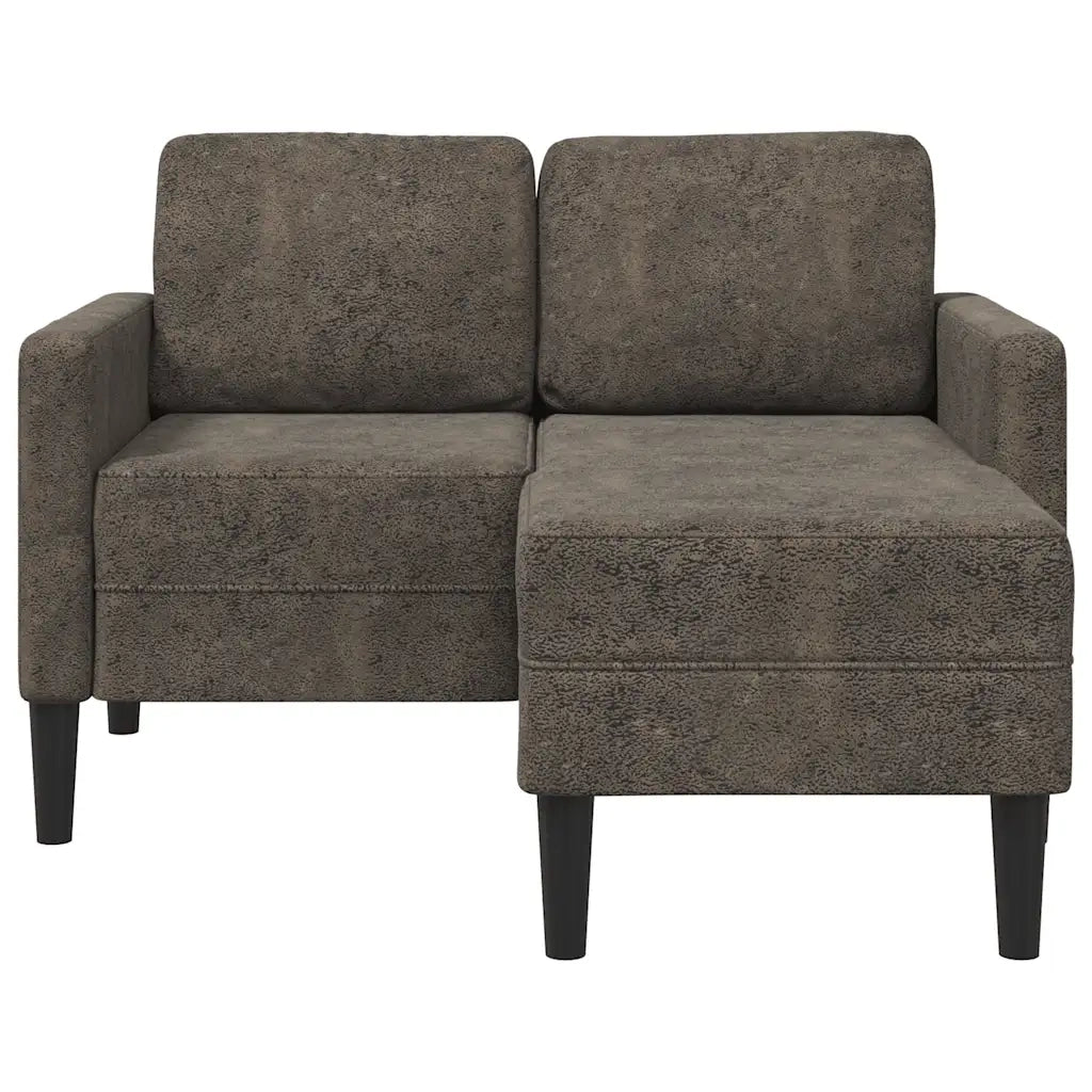 Divano 2 Posti con Chaise a L-Sofa 2 Posti con Chaise Grigio Scuro 125 cm in Similpelle