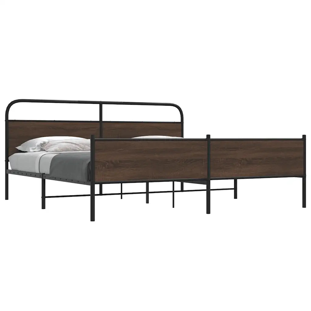 Giroletto senza Materaso in Metallo Rovere Marrone 200x200 cm 3318713