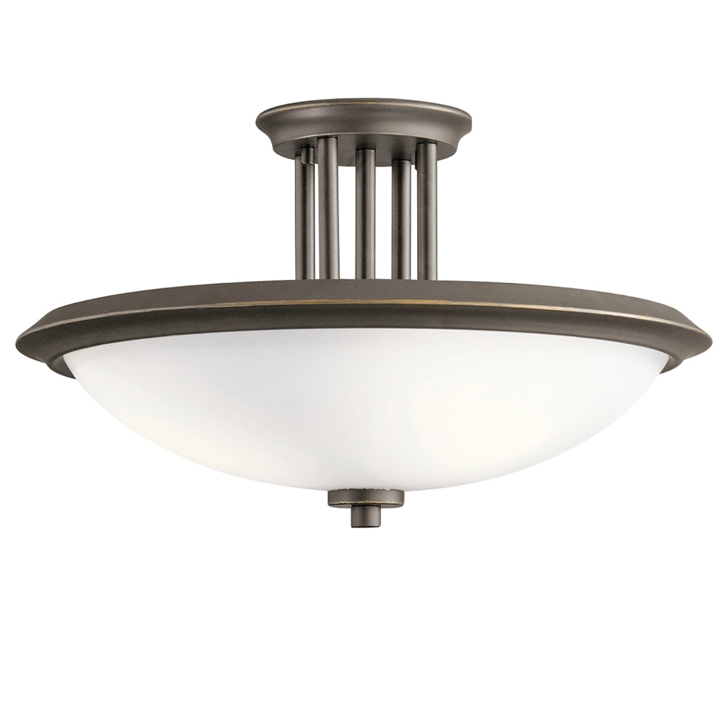 Lampada A Soffitto Contemporanea Dreyfus Acciaio Bronzo Antico Vetro 3 Luci E27