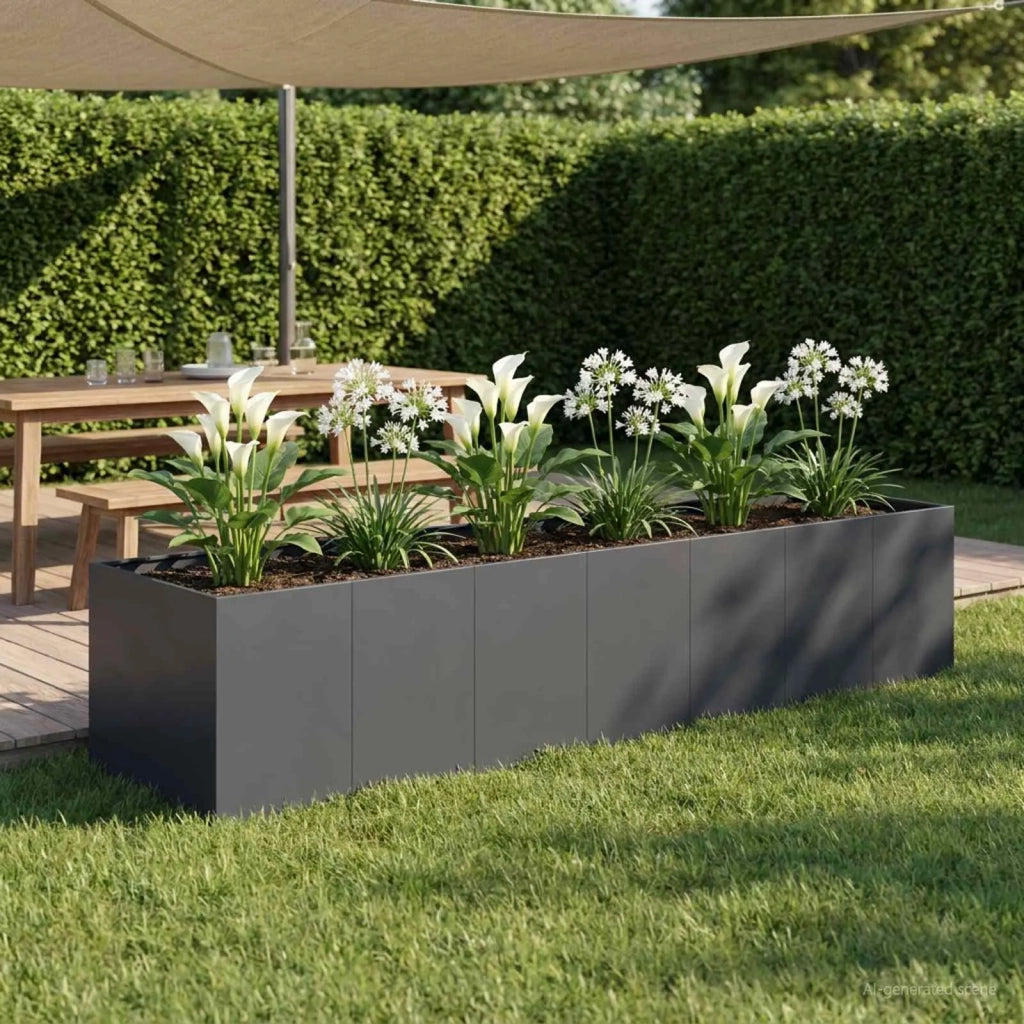 Vaso da giardino Antracite 280 x 80 x 60 cm 3422158