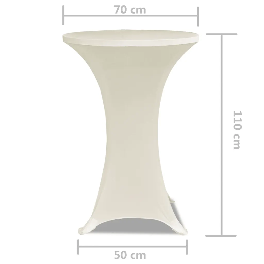 Copritavolo ?70 cm Crema Tessuto elasticizzato 2 pezzi CFW8768712
