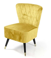 POLTRONA IN VELLUTO CON GAMBE NERE 63,5 X 66 X 84 CM CM COLORE GIALLO ORO