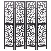 Divisorio per ambienti in legno di Paulownia nero MDF 4 pannelli pieghevoli schermo decorativo divisorio soggiorno camera da letto design tradizionale moderno