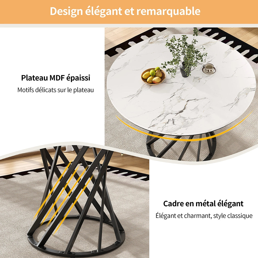 Set tavolo-Xylo-80cm rotondo 4 sedie velluto piedi neri