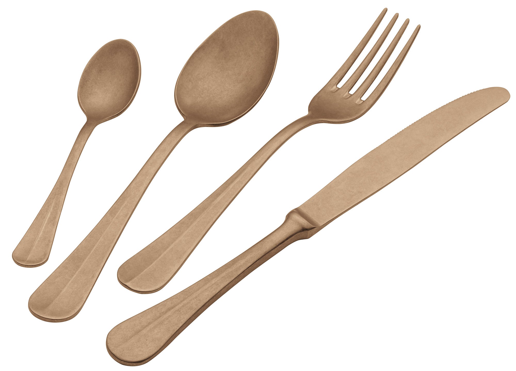 Servizio Set di Posate 24 Pezzi in Acciaio 18/10 PVD Eme Royal Retrò Gold