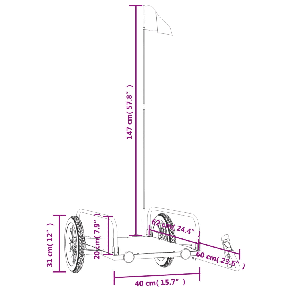 Rimorchio da Bici 122x53x31 cm in Ferro 94201