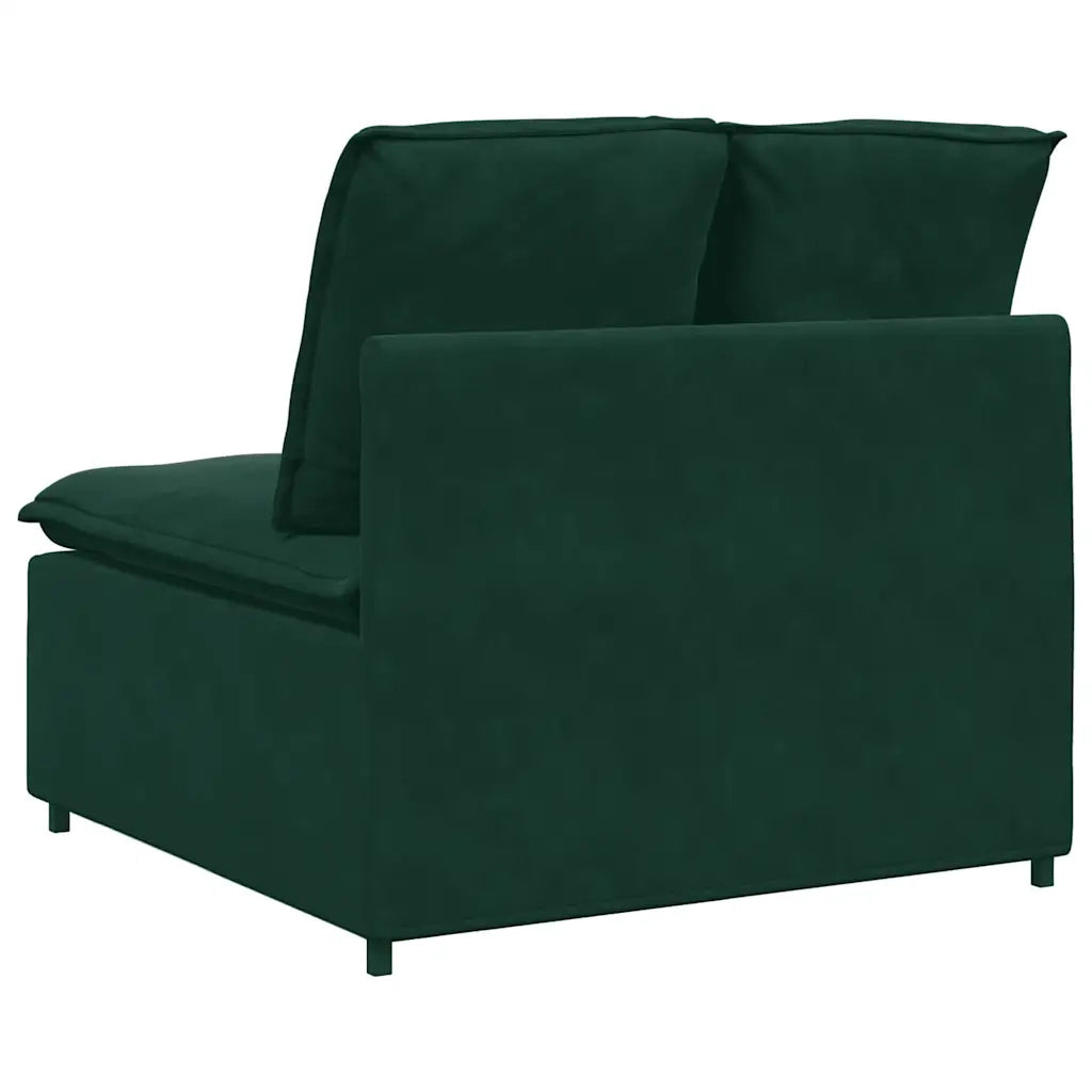 Modulo Centrale Divano Modulare con Cuscini Verde Scuro 100 cm CFW7067584