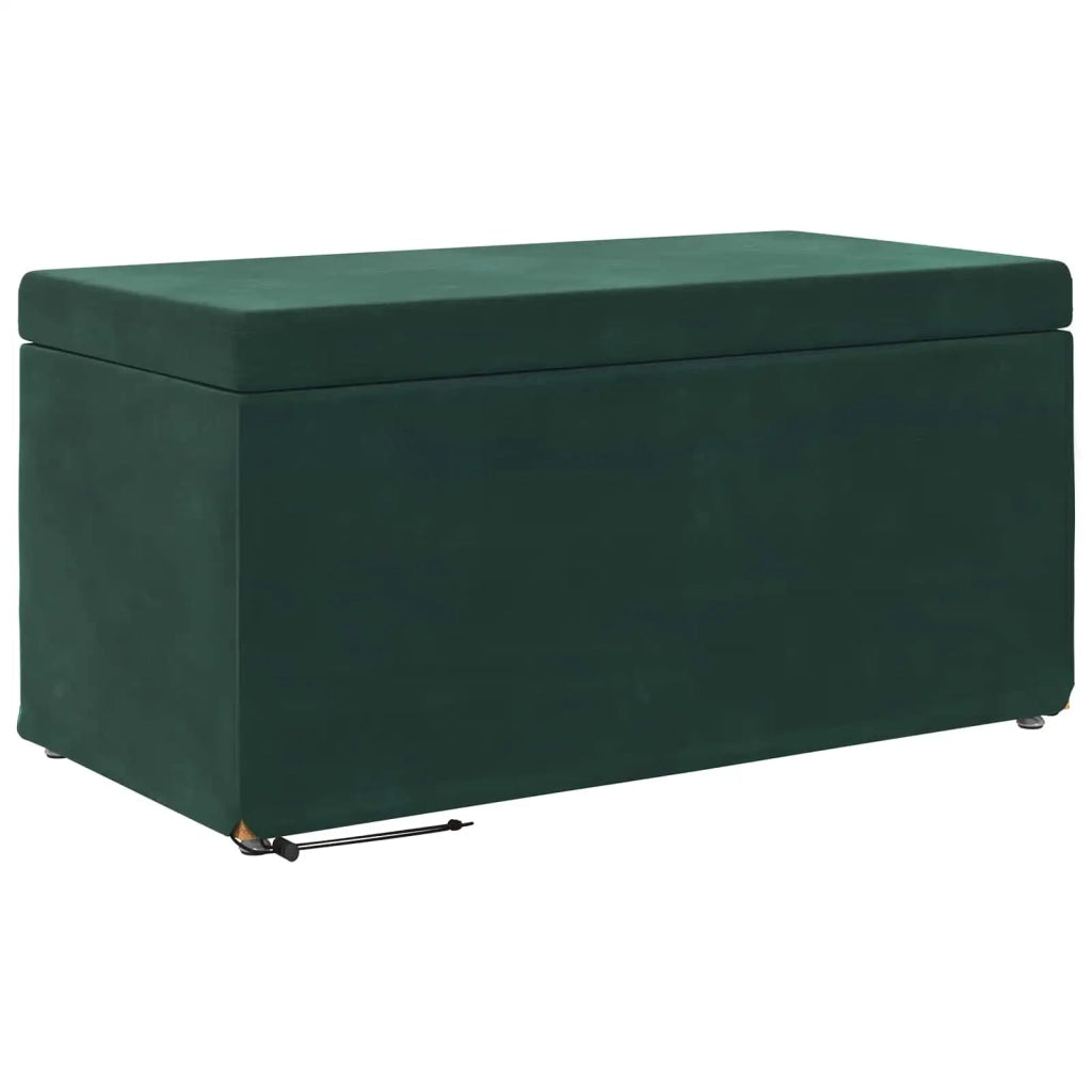 Pouf Verde Scuro 81 x 41 x 40 cm Velluto e Legno Ingegnerizzato