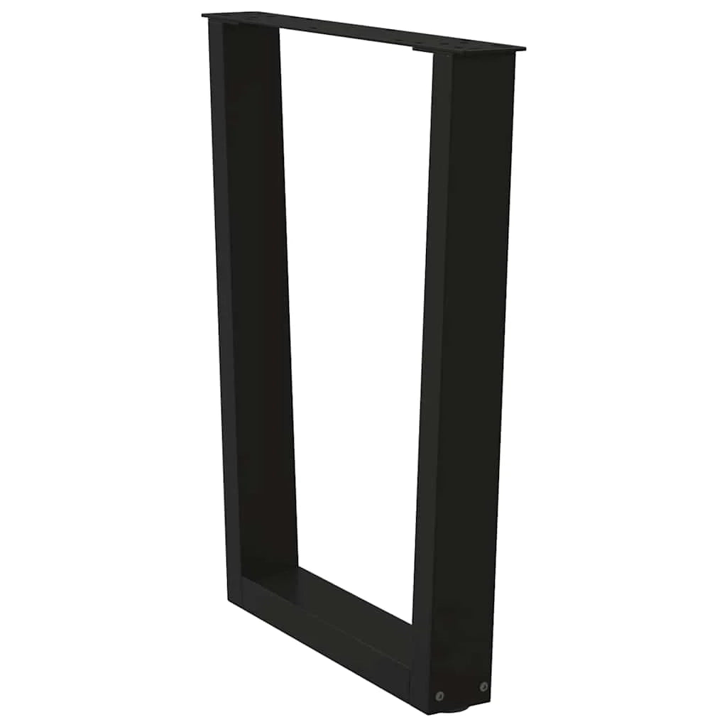 Set di 2 gambe regolabili per tavolo da pranzo a forma di V 70 x 72-73 cm stile moderno con guide in acciaio nero 02_0056931