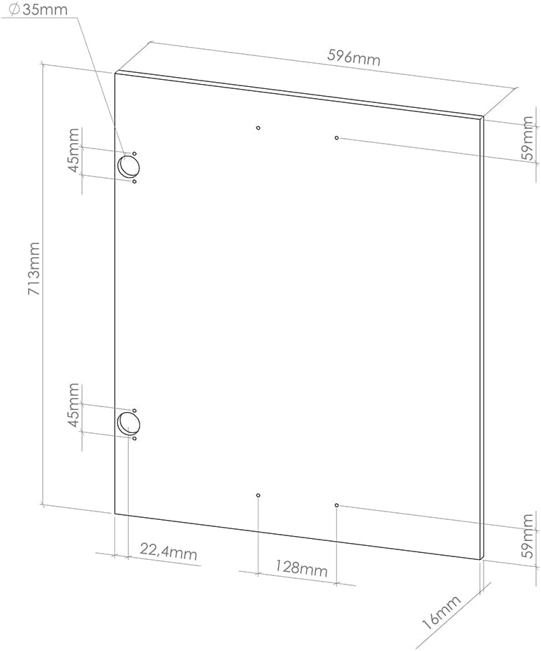 Frontale cucina R-Line, Calcestruzzo nero, 59.6 x 71.3 cm frontale del mobile per mobile forno a mezza altezza