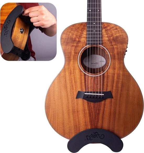 Supporto per chitarra regolabile e trasportabile con design classico per chitarre acustiche e basso in acciaio - accessori per chitarra - supporto per strumenti musicali - nero