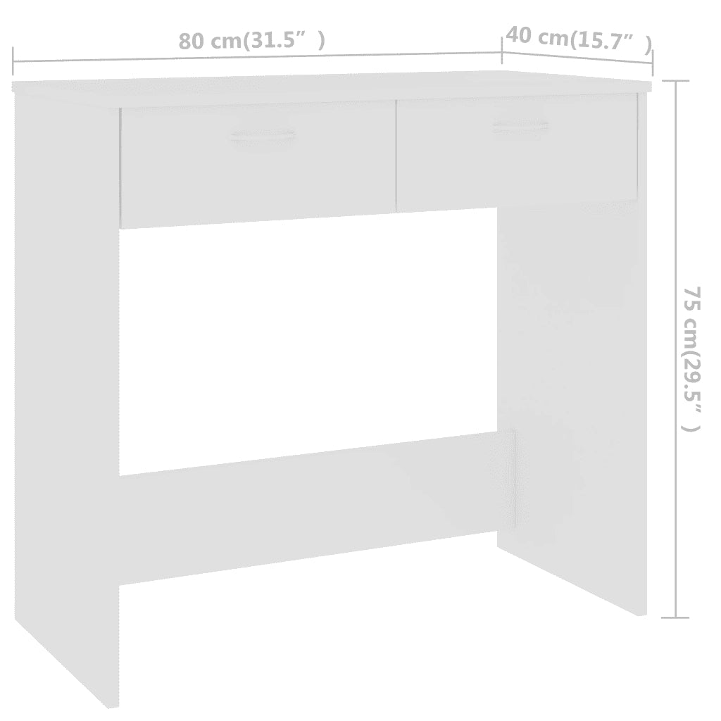Scrivania-Scrivanie per ufficio e studio-Scrittoio Bianca 80x40x75 cm in Legno Multistrato 217816