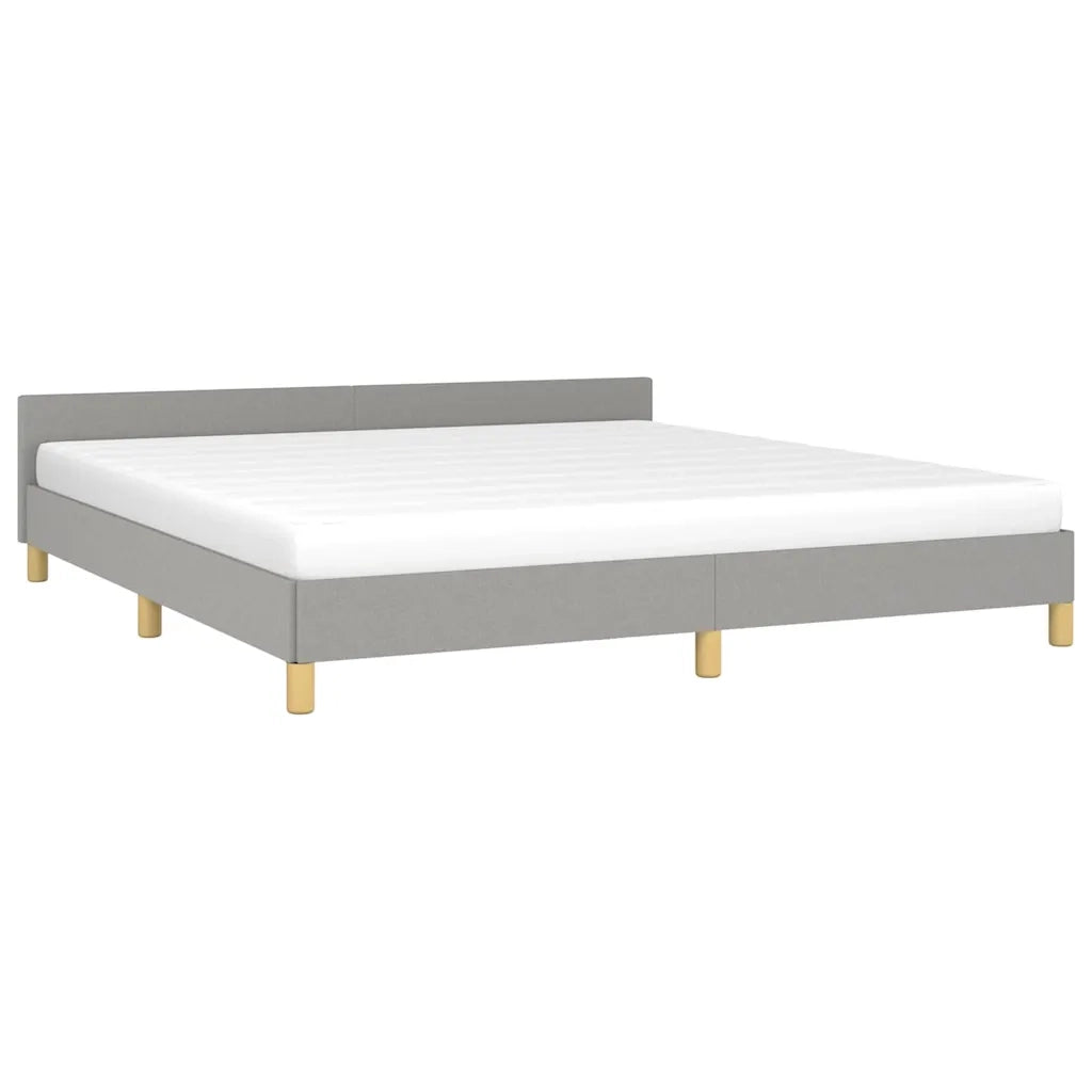 Giroletto con Testiera Grigio Chiaro 160x200 cm in Tessuto cod mxl 50427
