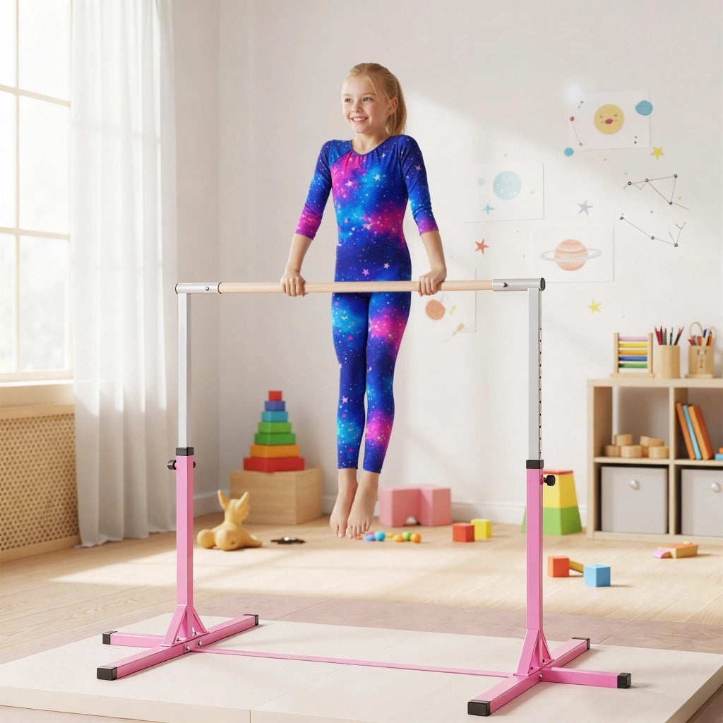 Sbarra per ginnastica bambini ¨C zephmum ¨C regolabile in altezza rosa 75 kg