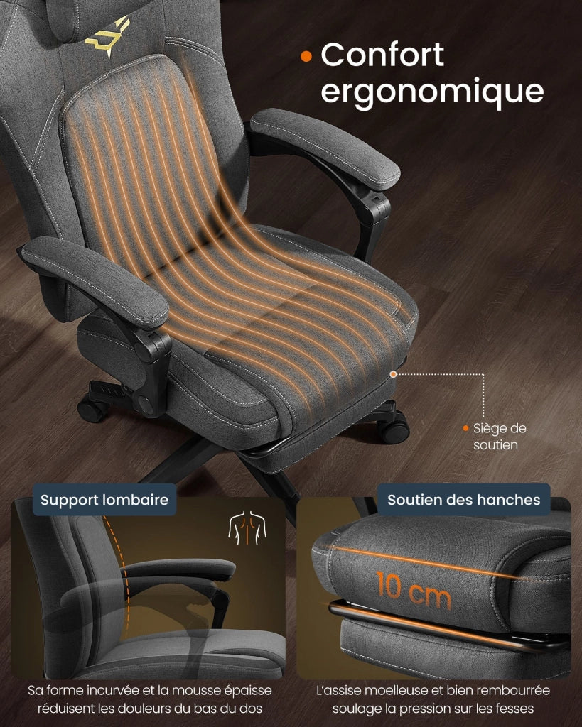 Sedia da gaming sedia da ufficio ergonomica con poggiapiedi sedia da gaming con poggiatesta similpelle altezza regolabile grigio 12_0006074