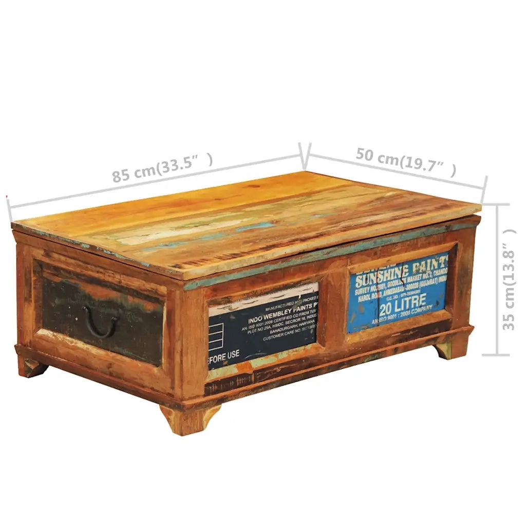Tavolino da salotto | Tavolino da caff¨¨ | Tavolino da Soggiorno con Stoccaggio Vintage in Legno di Recupero