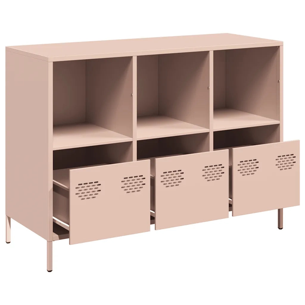 Credenza Rosa 101,5x39x73,5 cm in Acciaio Laminato a Freddo