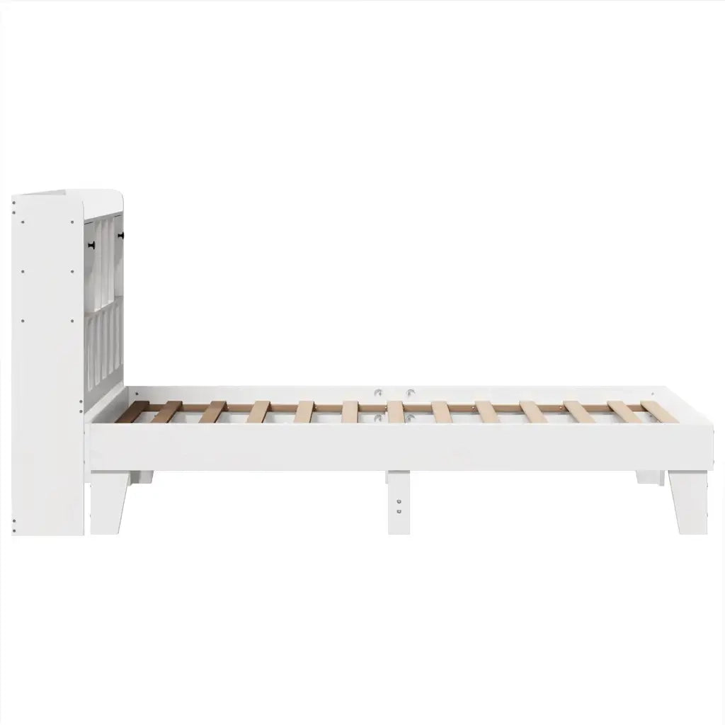 Letto senza Materasso Bianco 90x200 cm Legno Massello di Pino