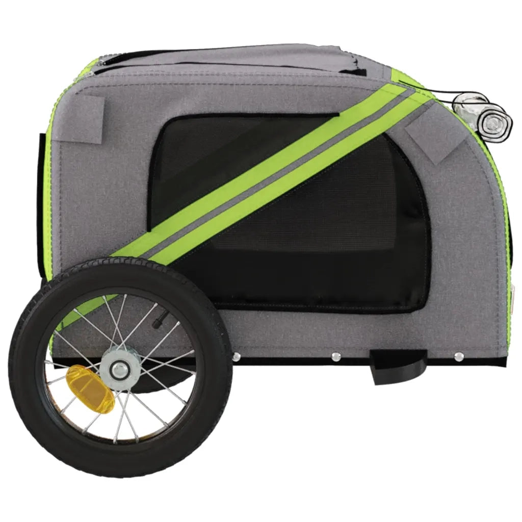 Rimorchio da Bici per Animali Verde e Grigio Oxford e Ferro CFW8976876
