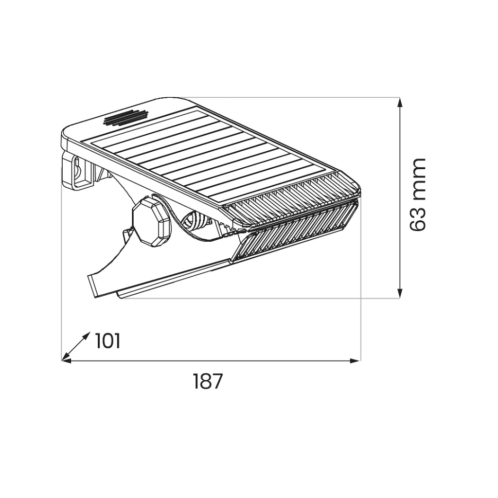 Lampada solare a clip 4W 4000K sensore IP44 nera Eko-Light