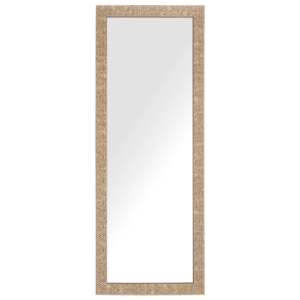 Specchio da Parete in Ottone da Appendere 50 x 130 cm Rettangolare Moderno Vintage